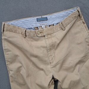 Peter Millar Mens Khaki Chinos Pants Flat Front 100% Pima Cotton Size 35x28